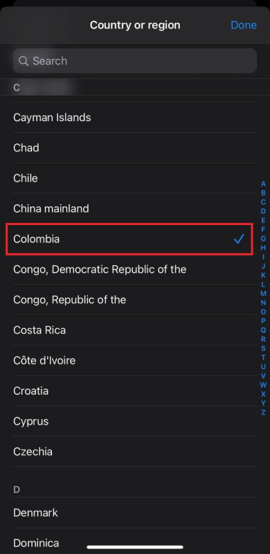 Checking and changing region settings for 1xBet