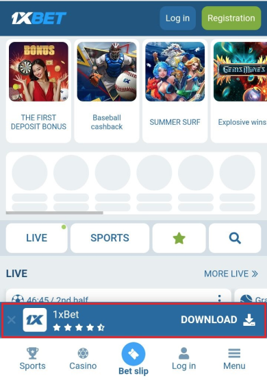 Download the 1xBet mobile app for Android