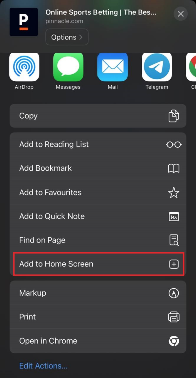 Adding a mobile version of Pinnacle to the Home screen