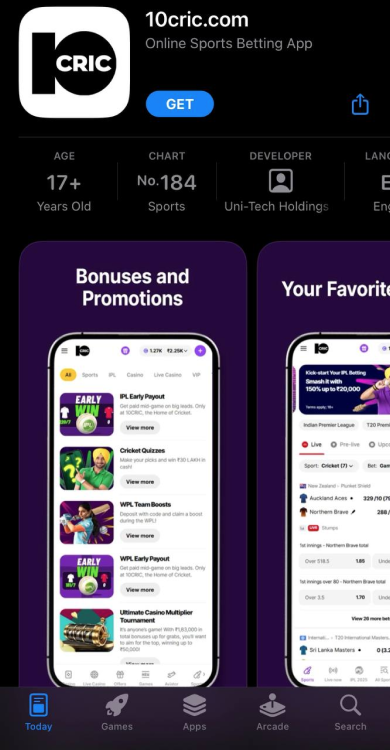 10CRIC app in the App Store