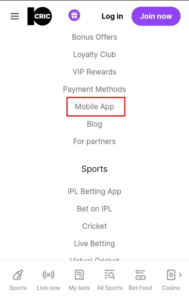 How to download 10CRIC Casino on Android