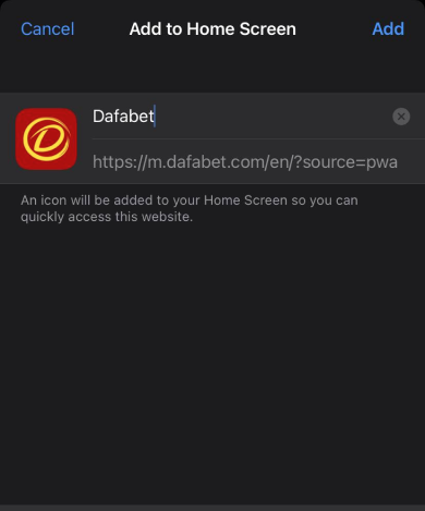 Add button to display the Dafabet Casino shortcut on your desktop