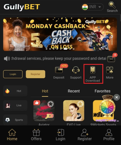 Where to download Gullybet on Android